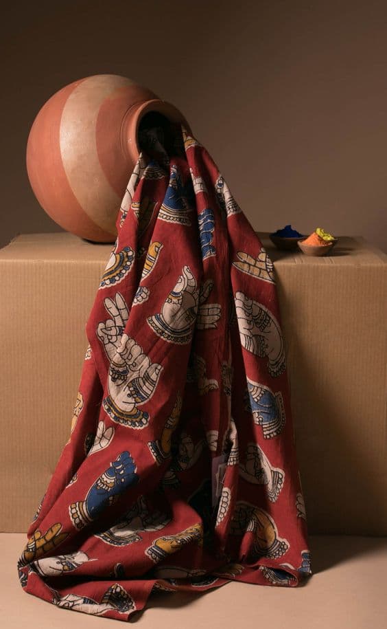 Draped textile still life